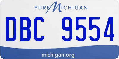 MI license plate DBC9554