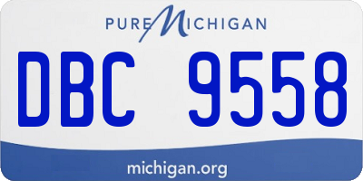 MI license plate DBC9558