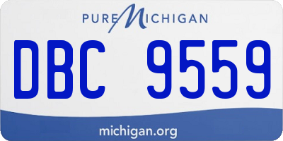 MI license plate DBC9559