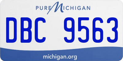 MI license plate DBC9563