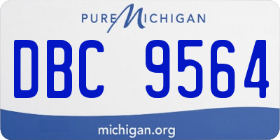 MI license plate DBC9564