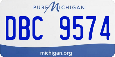 MI license plate DBC9574