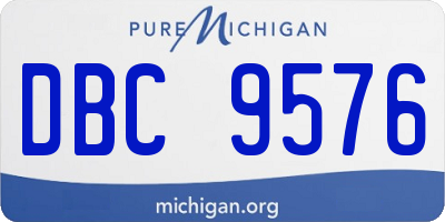 MI license plate DBC9576