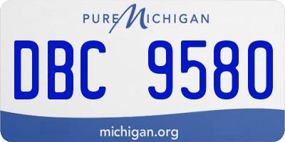MI license plate DBC9580