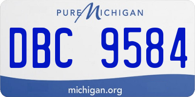 MI license plate DBC9584
