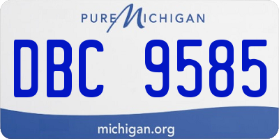 MI license plate DBC9585