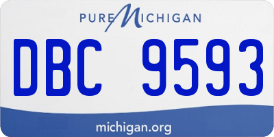 MI license plate DBC9593