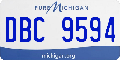MI license plate DBC9594