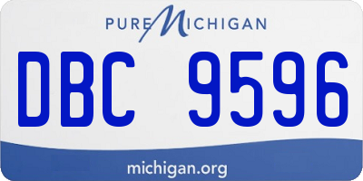 MI license plate DBC9596