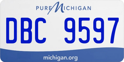 MI license plate DBC9597