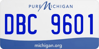 MI license plate DBC9601