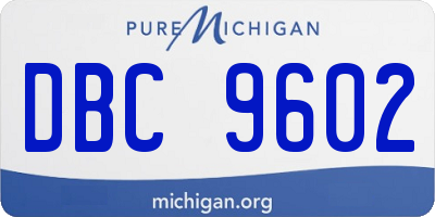MI license plate DBC9602
