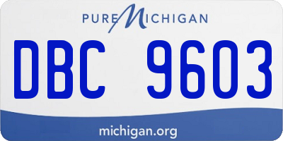 MI license plate DBC9603