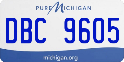 MI license plate DBC9605