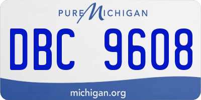 MI license plate DBC9608
