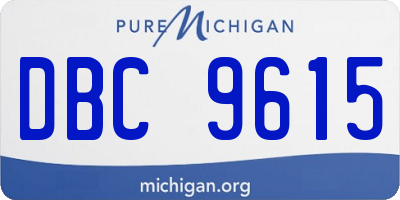 MI license plate DBC9615
