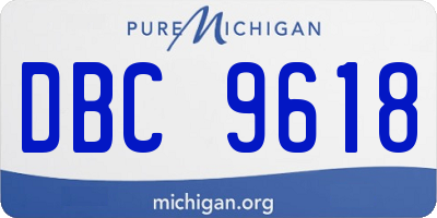 MI license plate DBC9618
