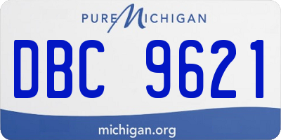 MI license plate DBC9621