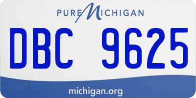 MI license plate DBC9625