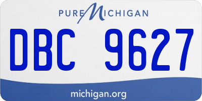 MI license plate DBC9627