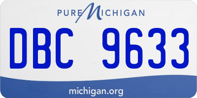 MI license plate DBC9633