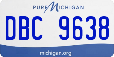 MI license plate DBC9638