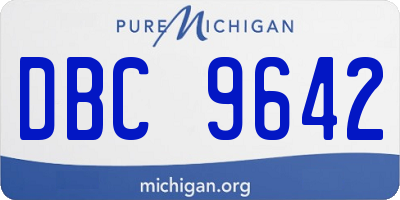 MI license plate DBC9642