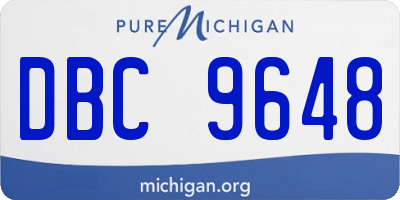MI license plate DBC9648