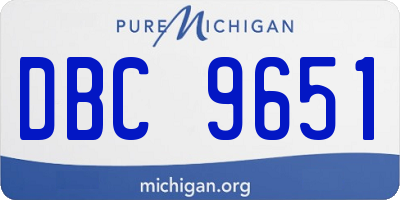 MI license plate DBC9651