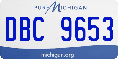 MI license plate DBC9653