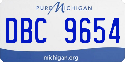 MI license plate DBC9654