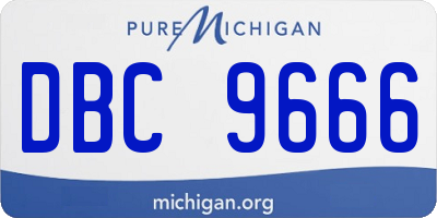 MI license plate DBC9666