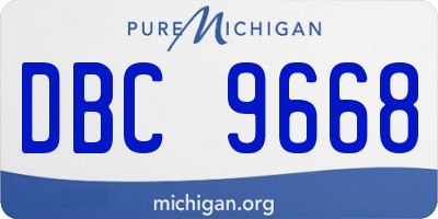 MI license plate DBC9668