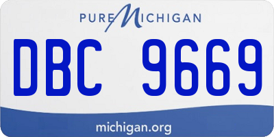 MI license plate DBC9669