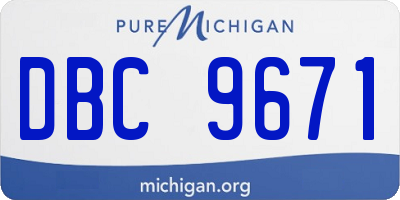 MI license plate DBC9671