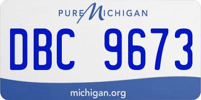 MI license plate DBC9673