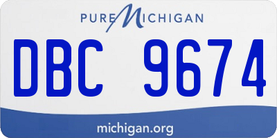 MI license plate DBC9674