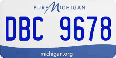 MI license plate DBC9678