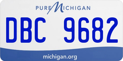MI license plate DBC9682