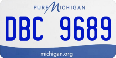 MI license plate DBC9689