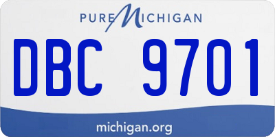 MI license plate DBC9701
