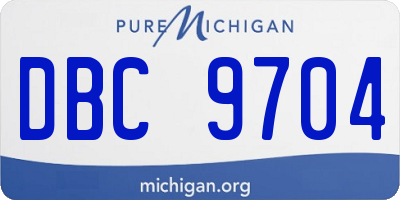 MI license plate DBC9704