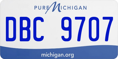 MI license plate DBC9707