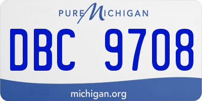 MI license plate DBC9708