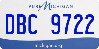 MI license plate DBC9722