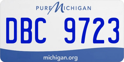 MI license plate DBC9723