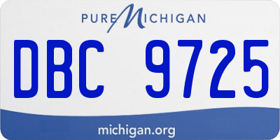 MI license plate DBC9725