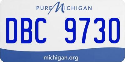 MI license plate DBC9730