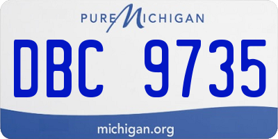 MI license plate DBC9735