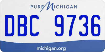 MI license plate DBC9736